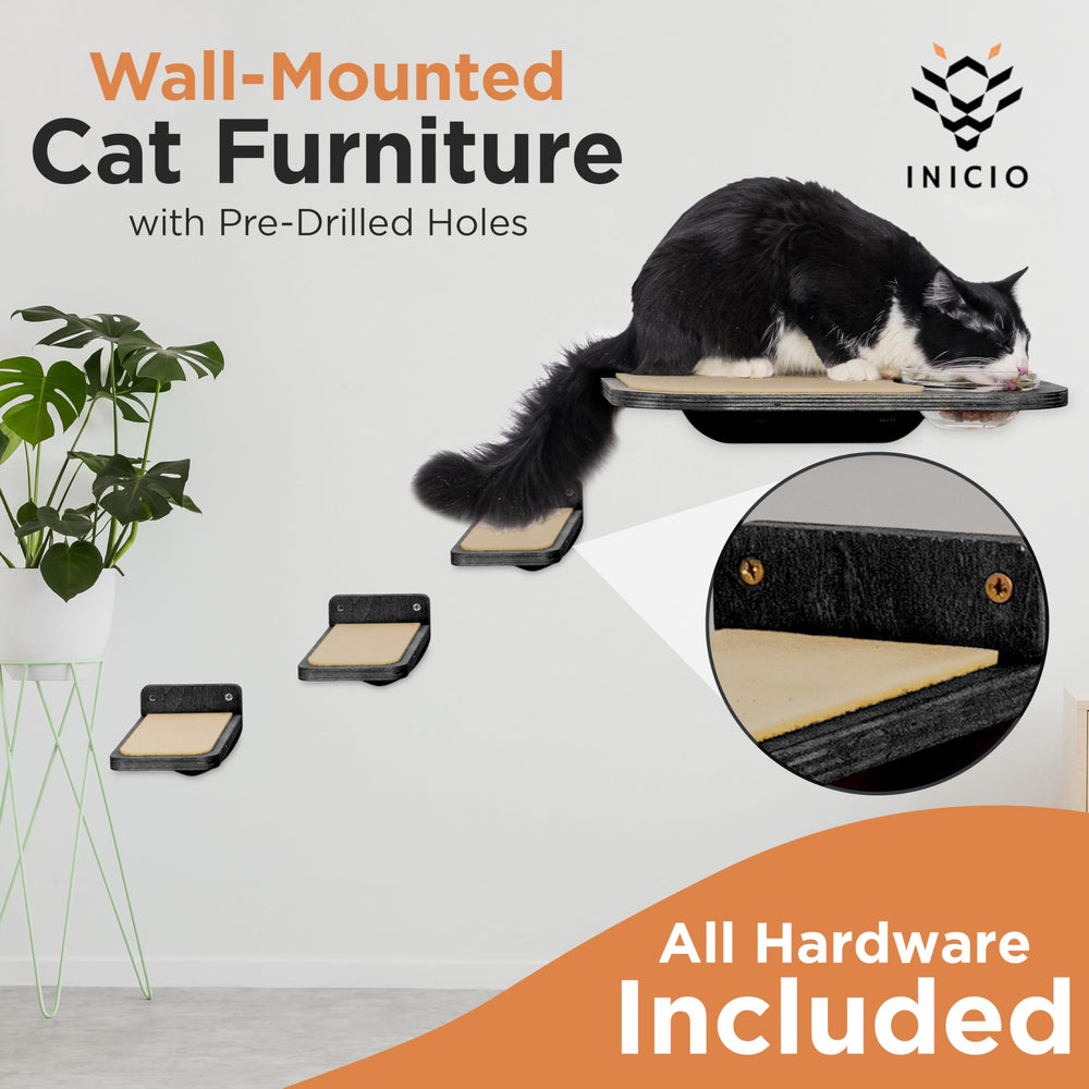 INICIO Cat Wall Shelves supports cats up to 15lbs for small to medium felines.
