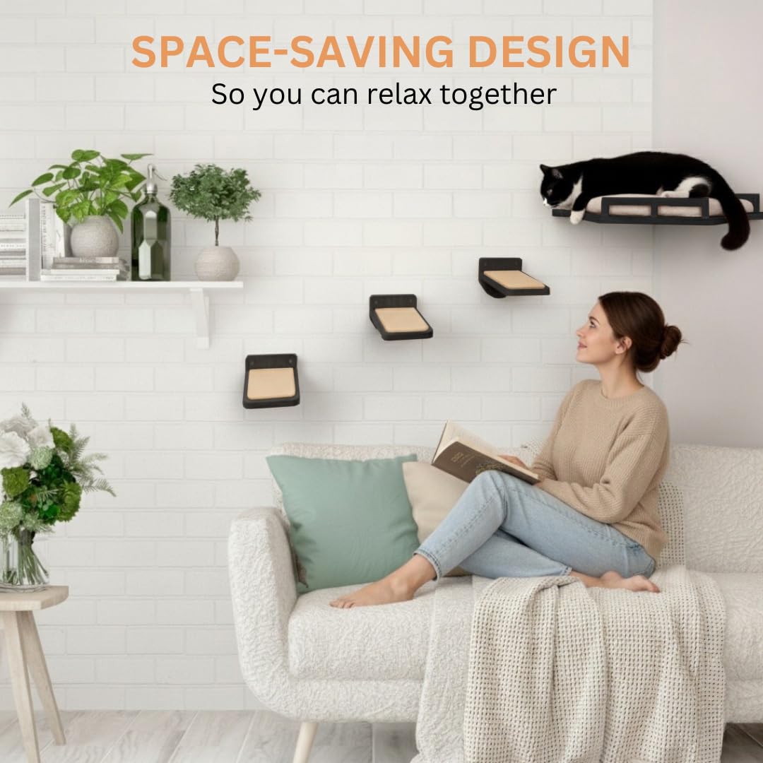 INICIO cat wall shelves cushioned perch provides cozy resting spot