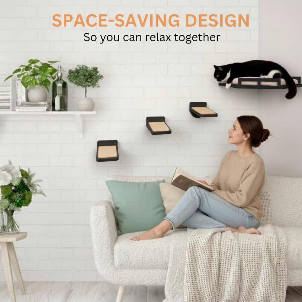 INICIO cat wall shelves cushioned perch provides cozy resting spot