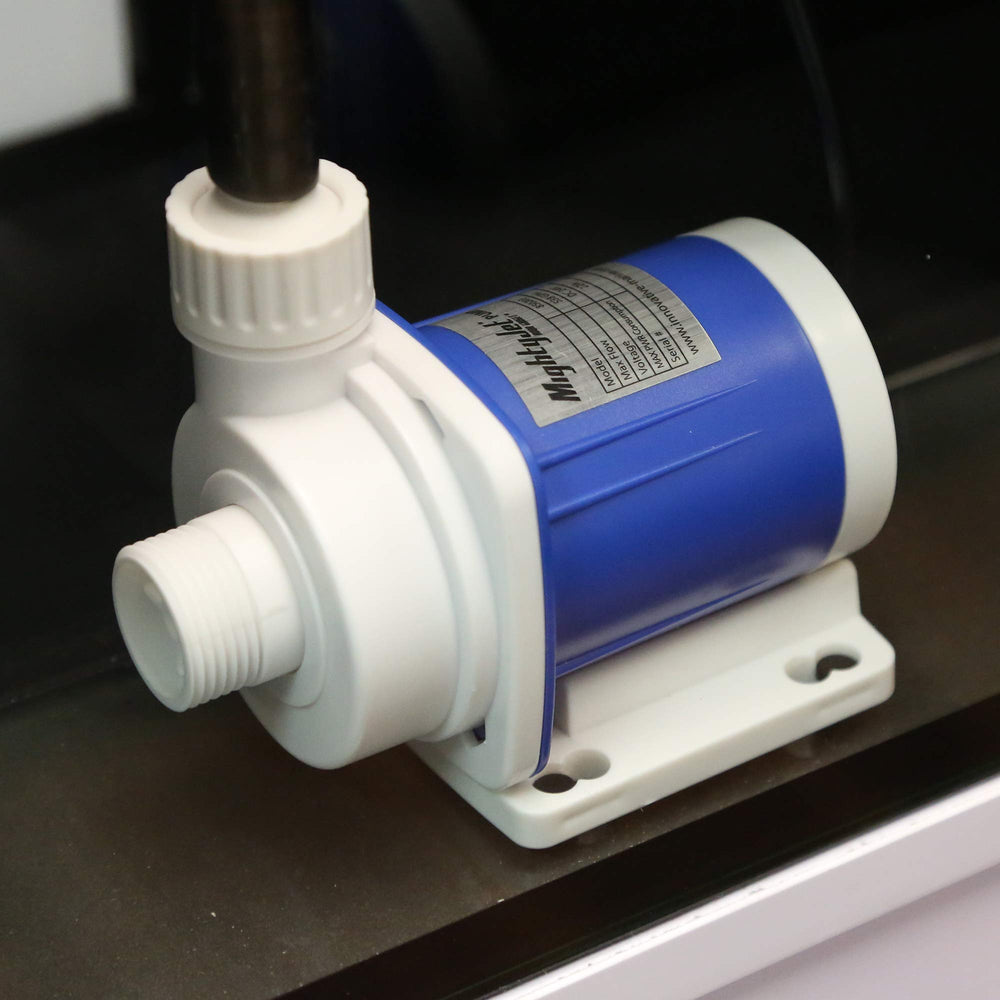 Innovative Marine Mighty Jet DC return pump installed in an AIO setup showing quiet operation