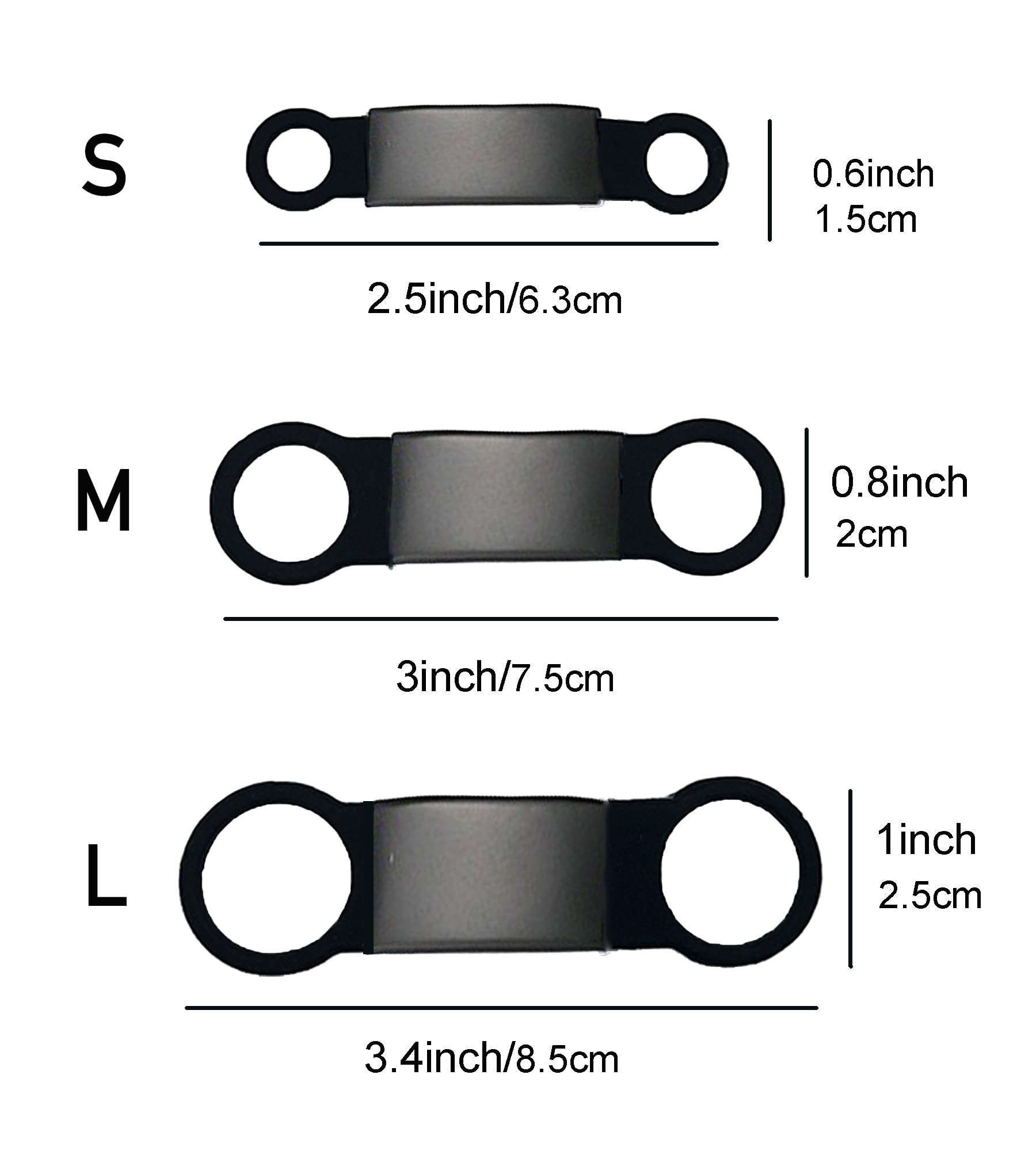 INNOYUMLIN pet tags in S, M, L size options for various pets.