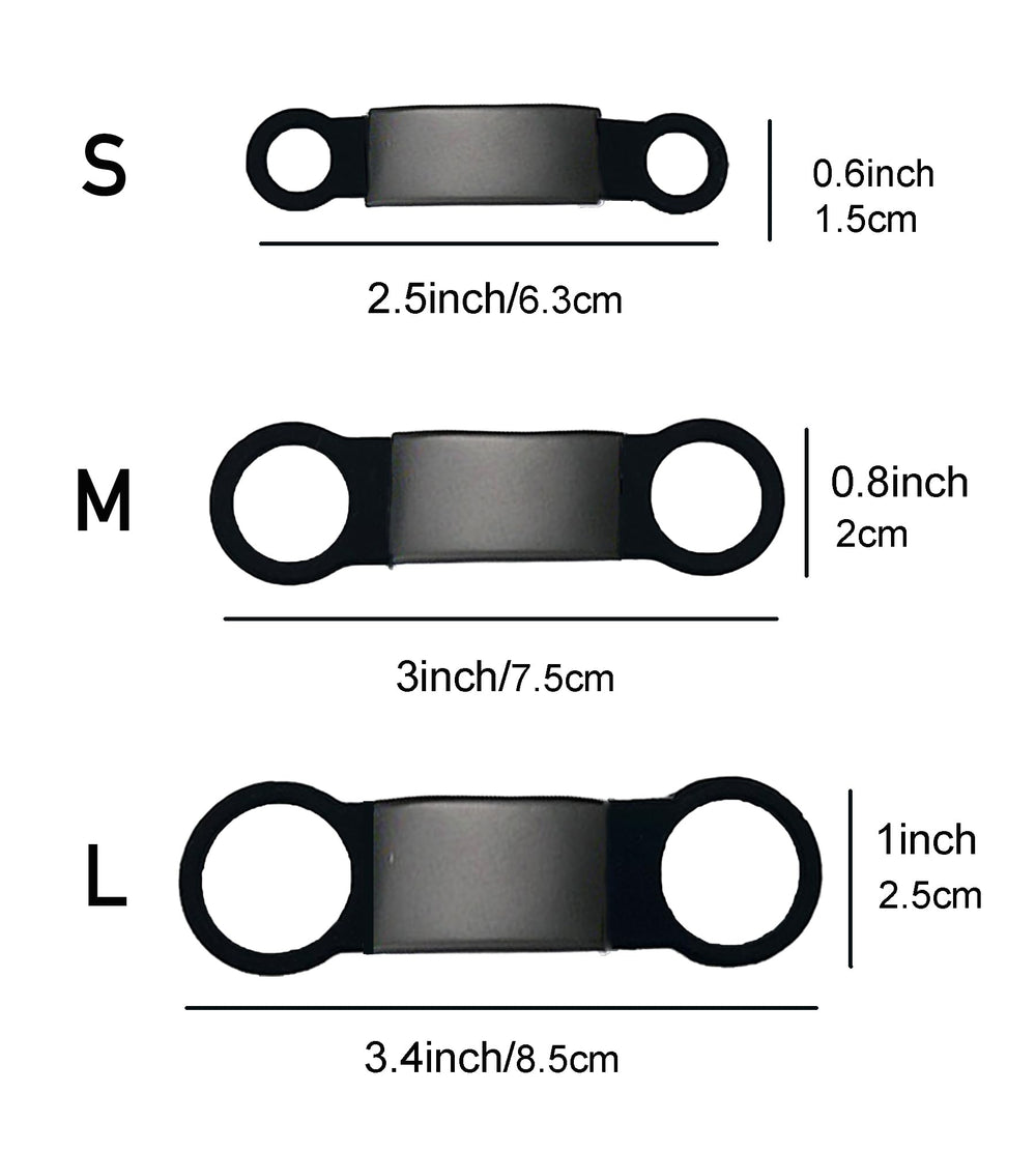 INNOYUMLIN pet tags in S, M, L size options for various pets.