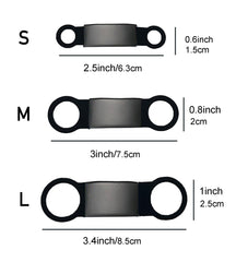 INNOYUMLIN pet tags in S, M, L size options for various pets.