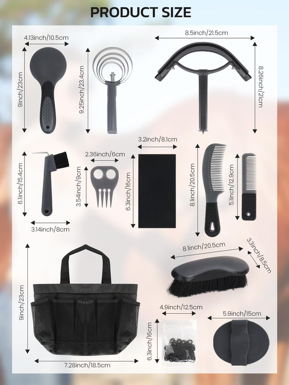 INOREAL horse grooming kit hoof pick image: practical tool for cleaning hooves after rides