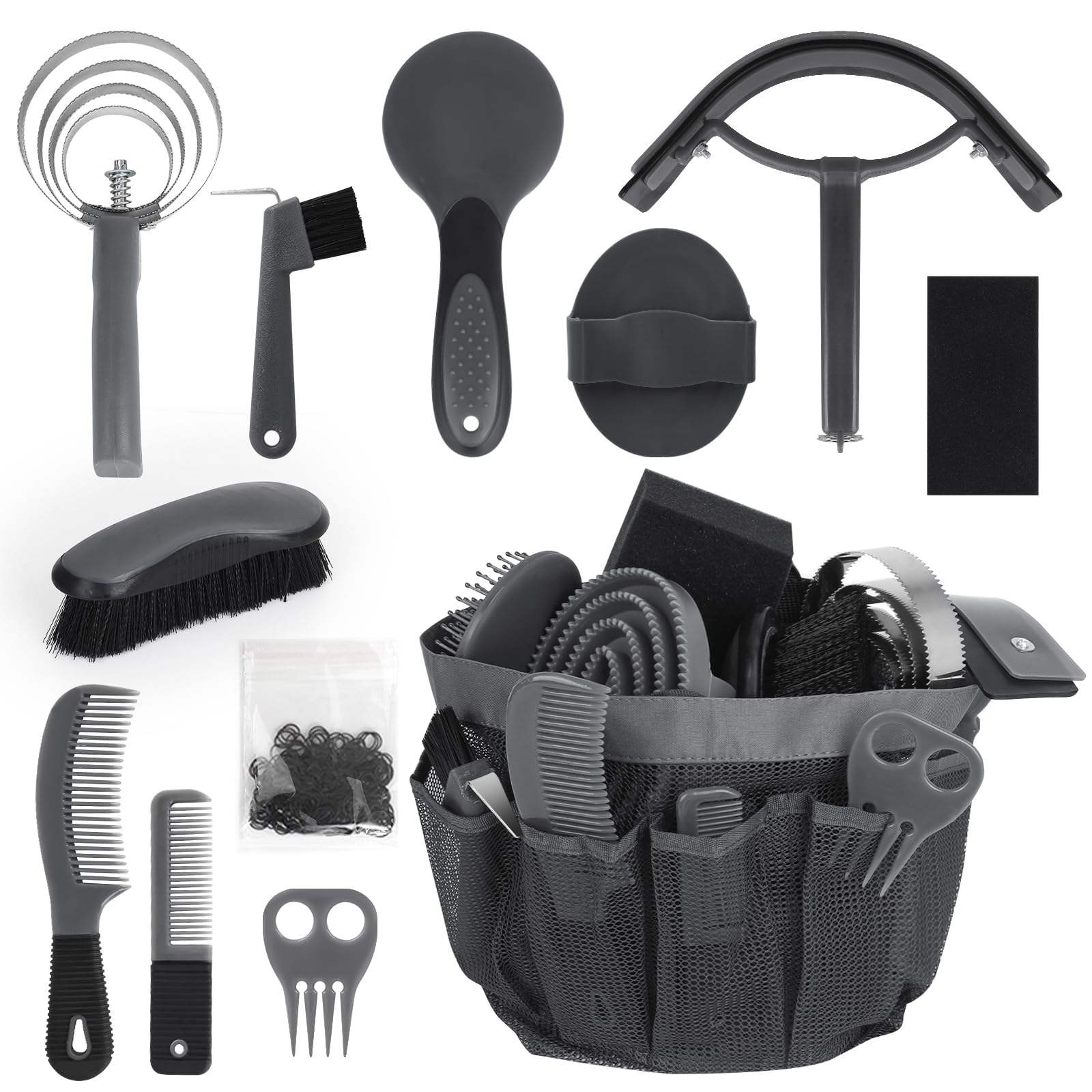 INOREAL horse grooming kit overview: compact 12-piece set for efficient tack room organization