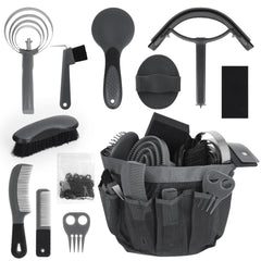INOREAL horse grooming kit overview: compact 12-piece set for efficient tack room organization