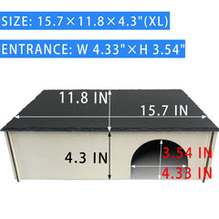 INOSCIND XL slate reptile hide entrance closeup shows wide doorway for easy access
