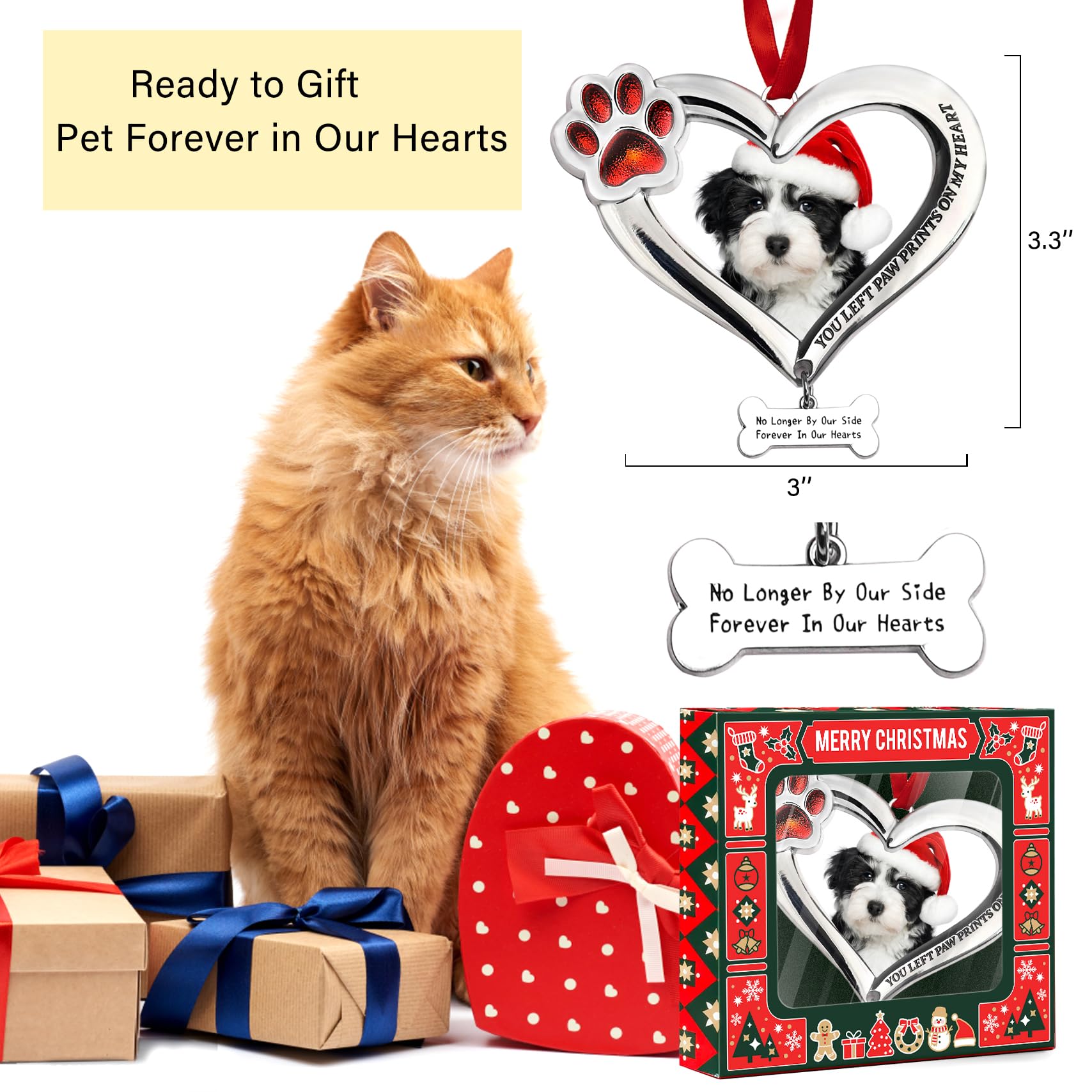 Inovayer pet memorial ornament quote detail features comforting message