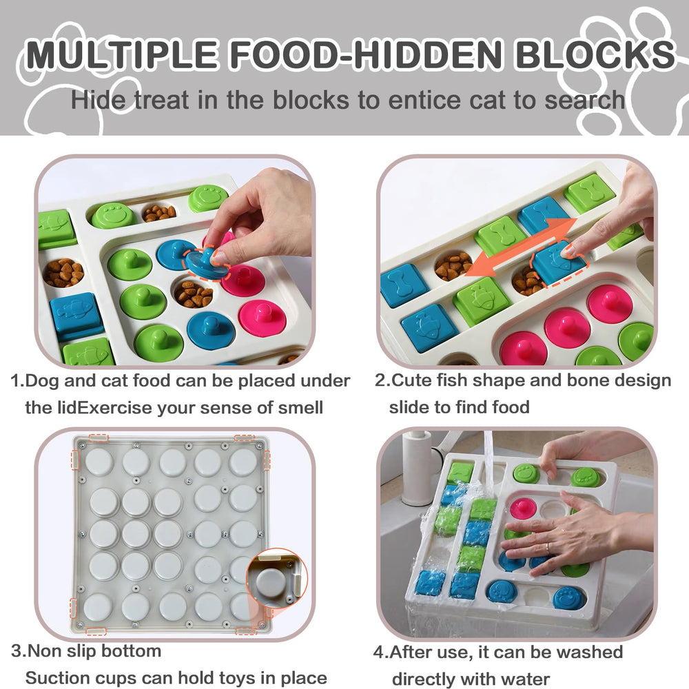 InsRakio cat puzzle feeder 25-hole design adding challenge to meals