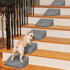 INRLKIT 40D-density foam dog ramp gray top view for stable pet access