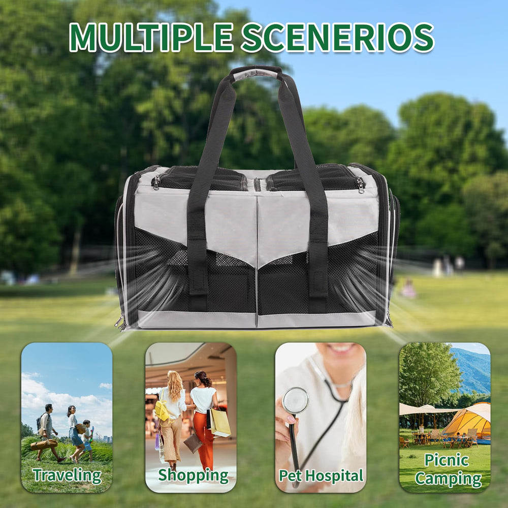 INRLKIT spacious carrier with expandable length up to 44 inches for extra room.