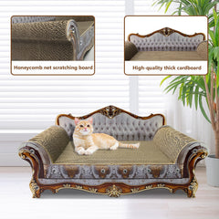 INRLKIT cat scratcher sofa assembled view demonstrates quick setup for instant cat furniture