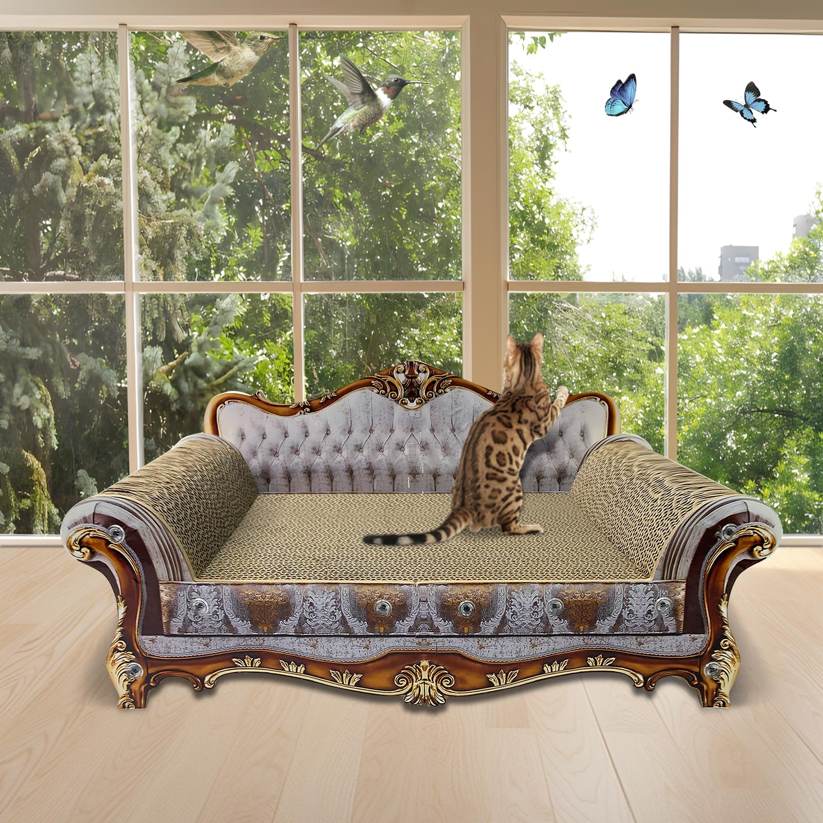 INRLKIT cat scratcher sofa elevated design supports comfortable lounging while protecting furniture