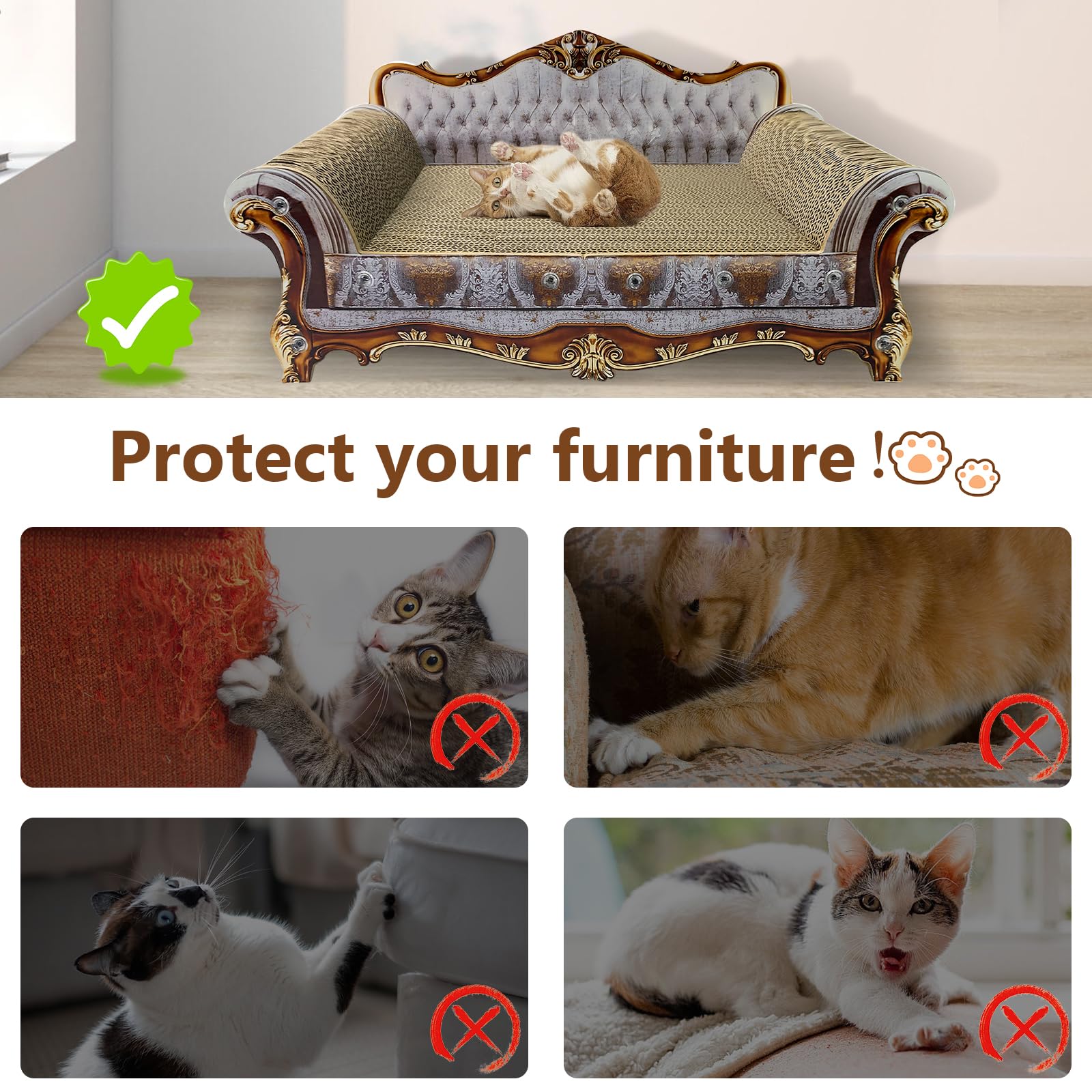 INRLKIT cat-scratcher-sofa-living-room-scene shows a cozy corner for naps and play