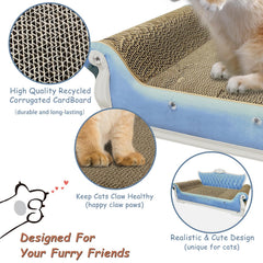 INRLKIT couch-shaped scratcher demonstrates stylish feline scratching and rest area
