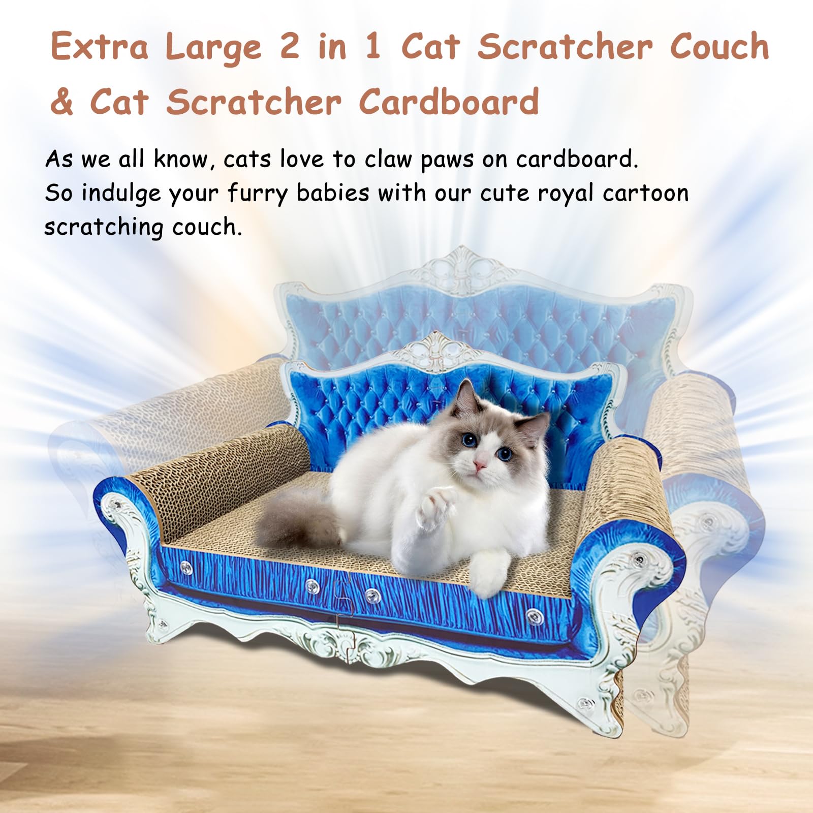 INRLKIT couch-shaped scratcher – dual-use for scratching and lounging.