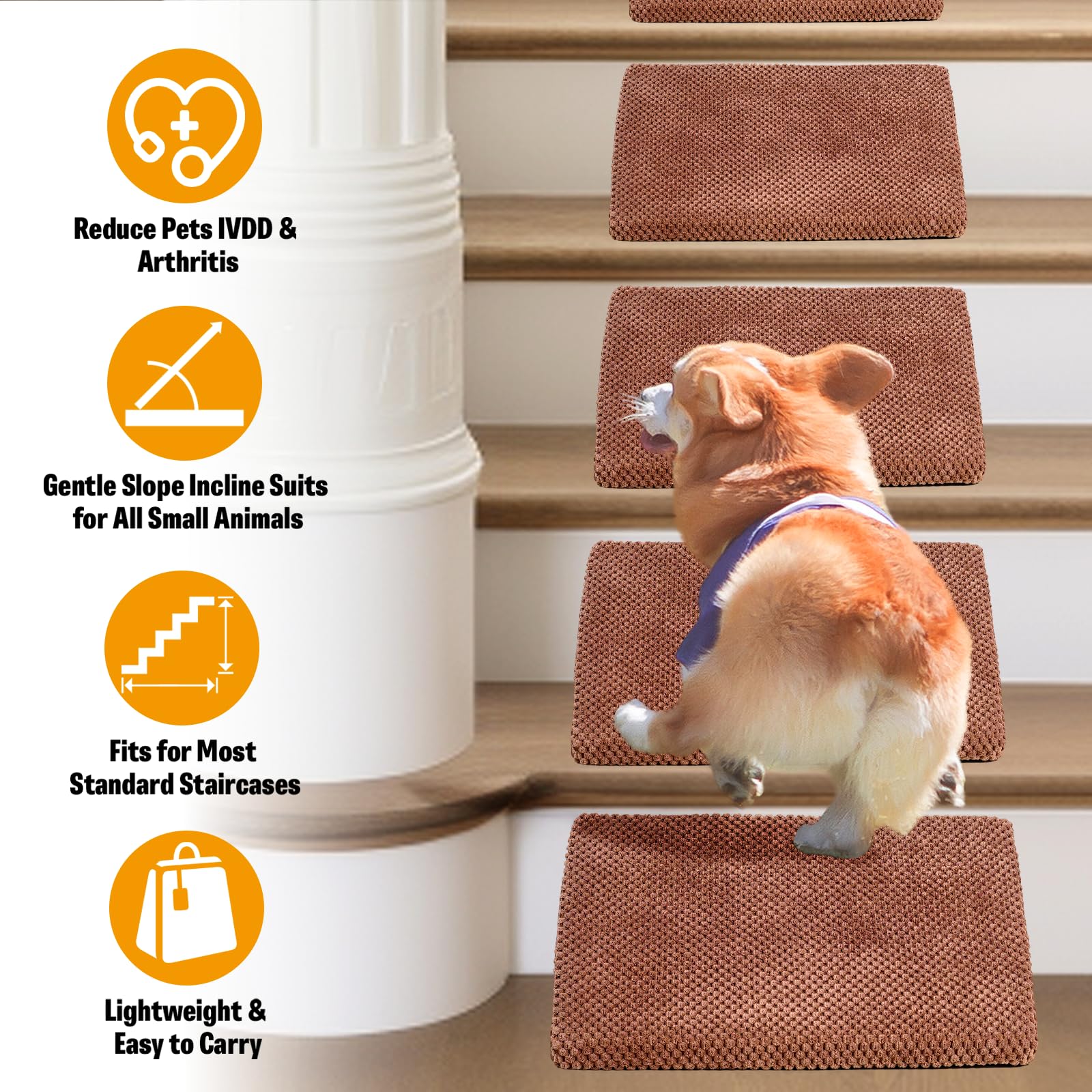 INRLKIT dimensions-15x9.8x5.5-in showcases compact size for multiple stair setups.