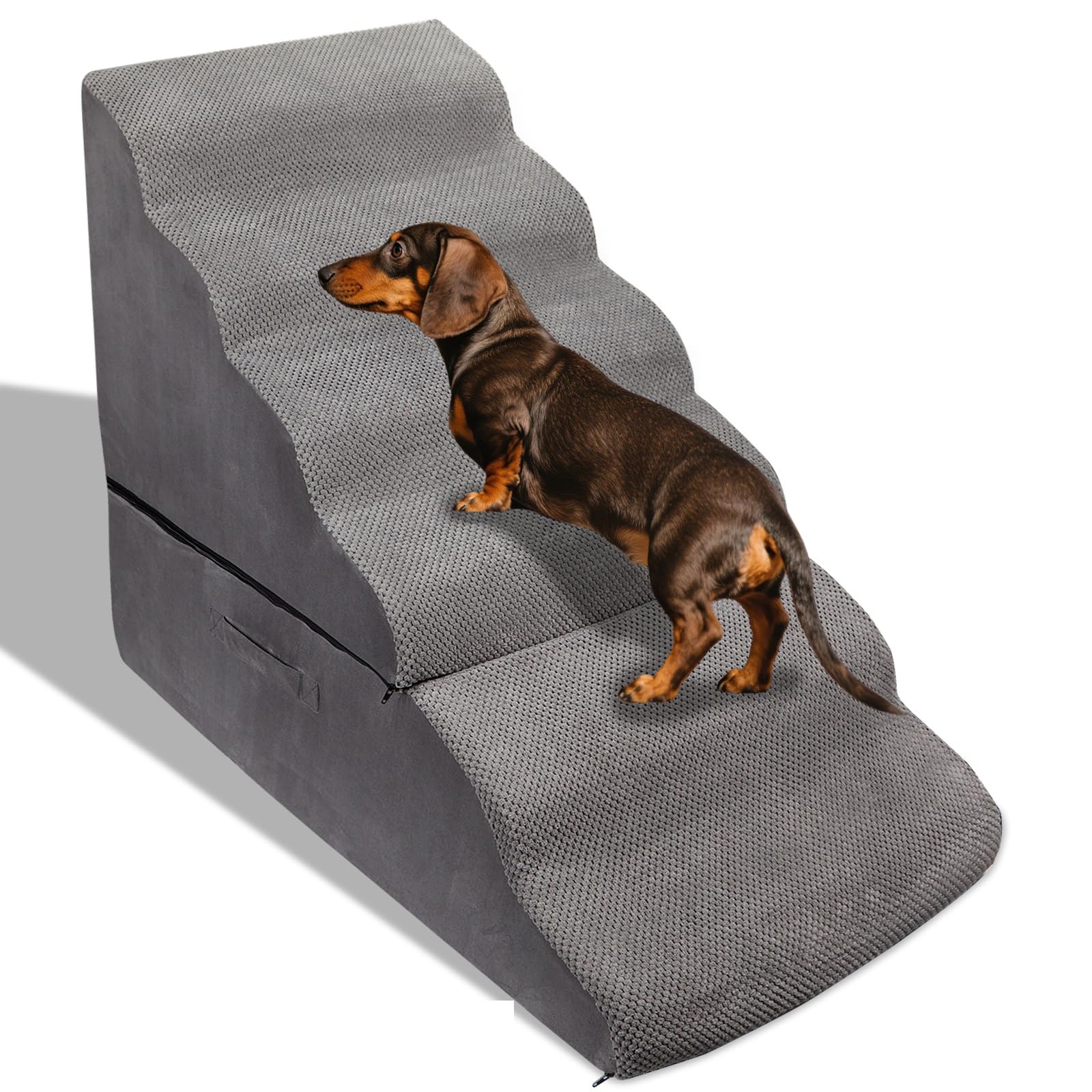 INRLKIT Dog Stairs with detachable ramp bed-2in1 for versatile high-bed access