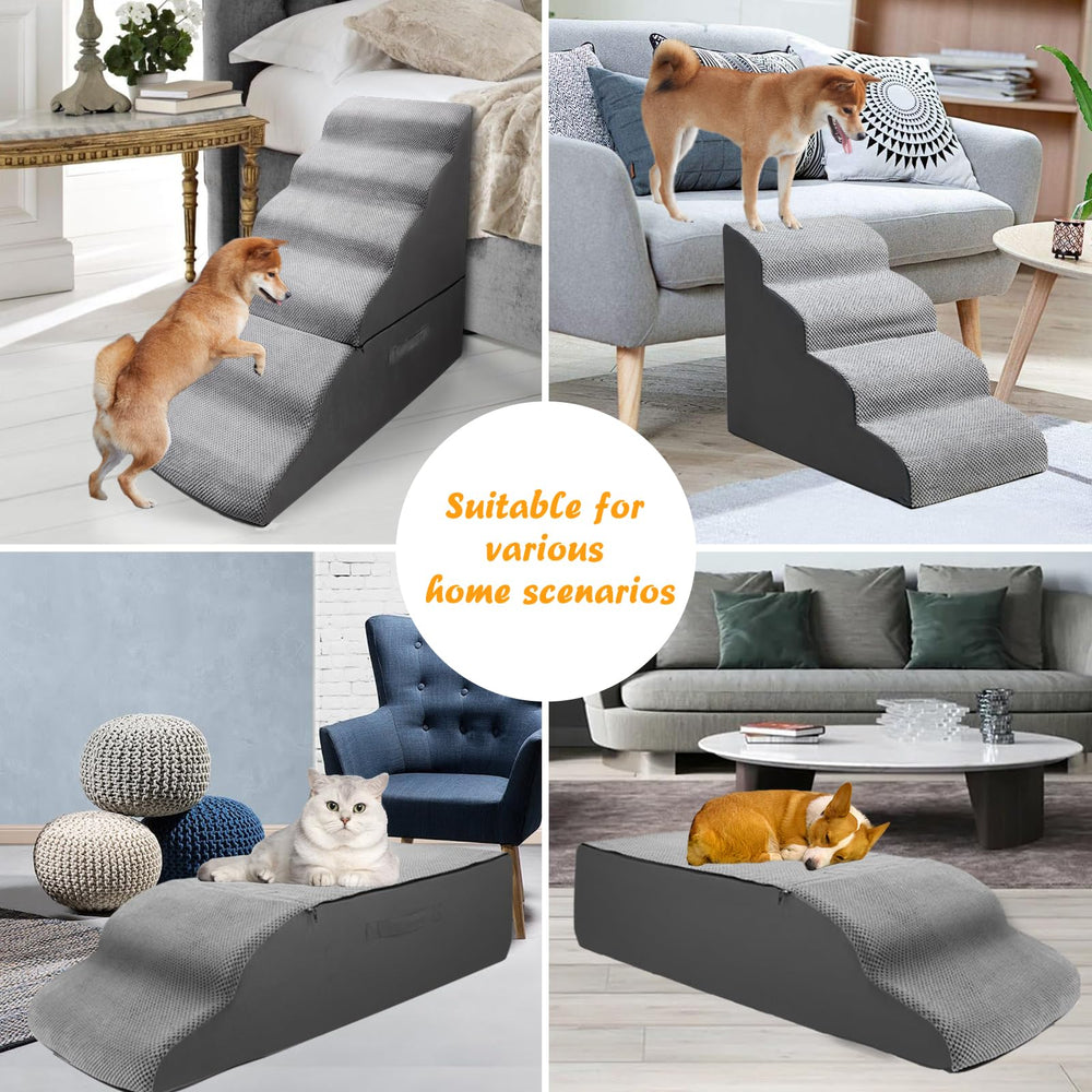 INRLKIT Dog Stairs vacuum-packed packaging shows quick foam rebound
