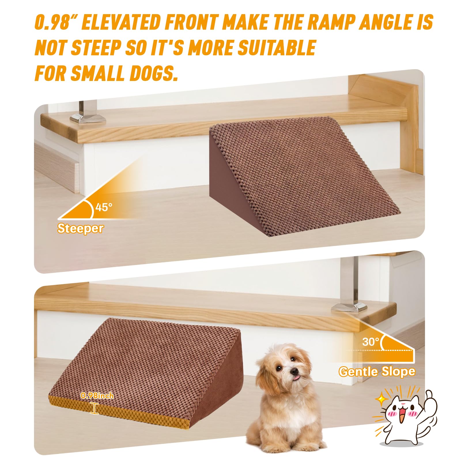 INRLKIT-dogs-using-ramp shows small pets confidently ascending with help.
