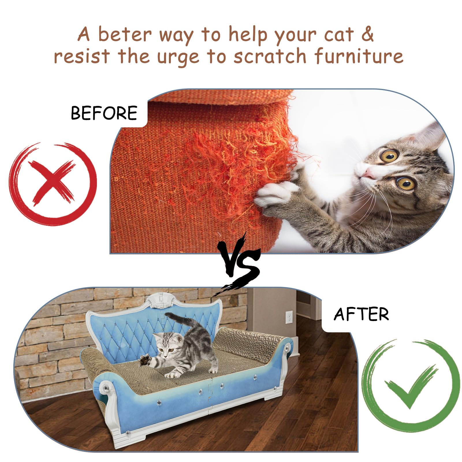 INRLKIT elevated scratcher design protects furniture by directing claws to the scratcher