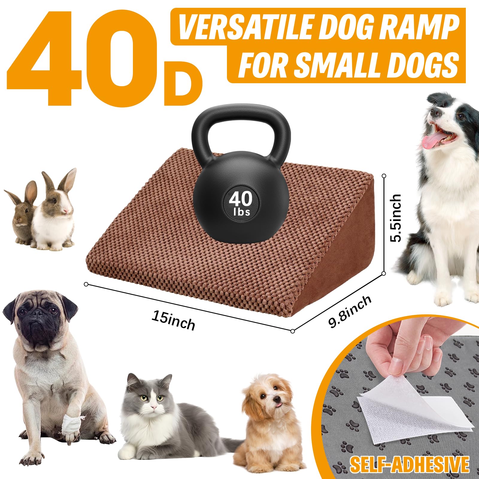 INRLKIT removable-washable-cover close-up shows easy cleaning for pet steps.
