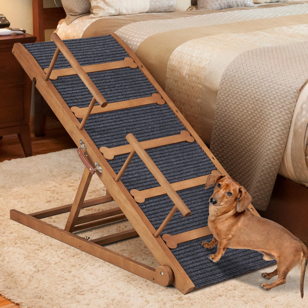 INRLKIT wooden dog ramp 47-2 long ready for high bed climbs.