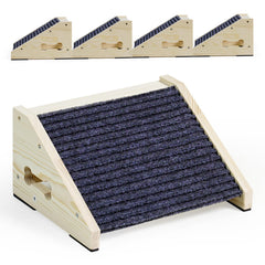 INRLKIT wooden dog ramp gray side view shows sturdy support for pets