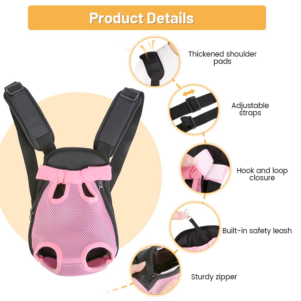 Inspack dog backpack carrier quick-release buckles enable easy one-hand use.