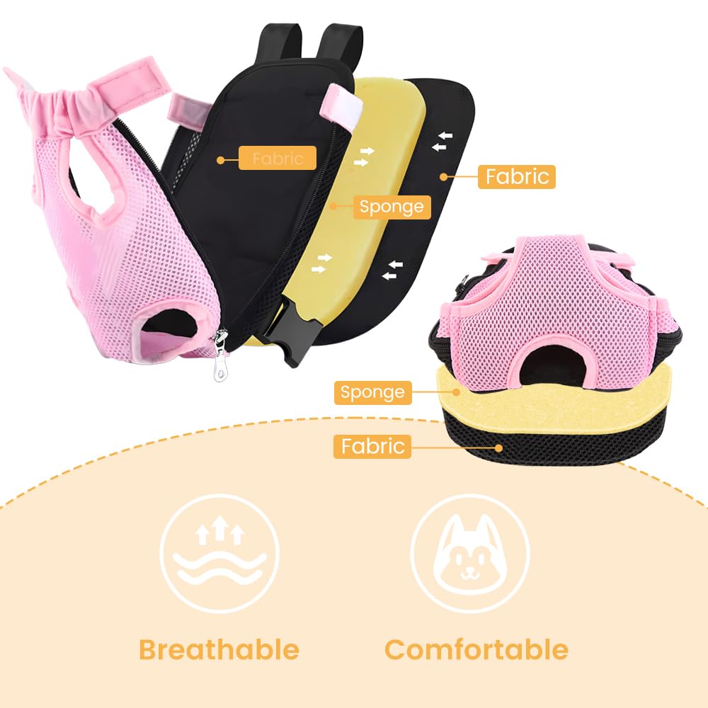 Inspack legs-out design in-use shows natural pet posture and interaction.