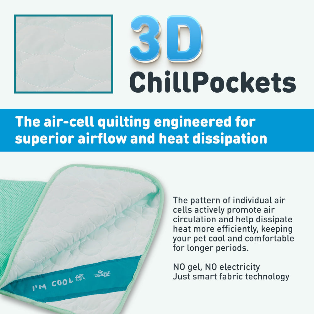 INSPECTOR TAIL ChillPocket soft ice-silk top with air-cells feels refreshing for pets.