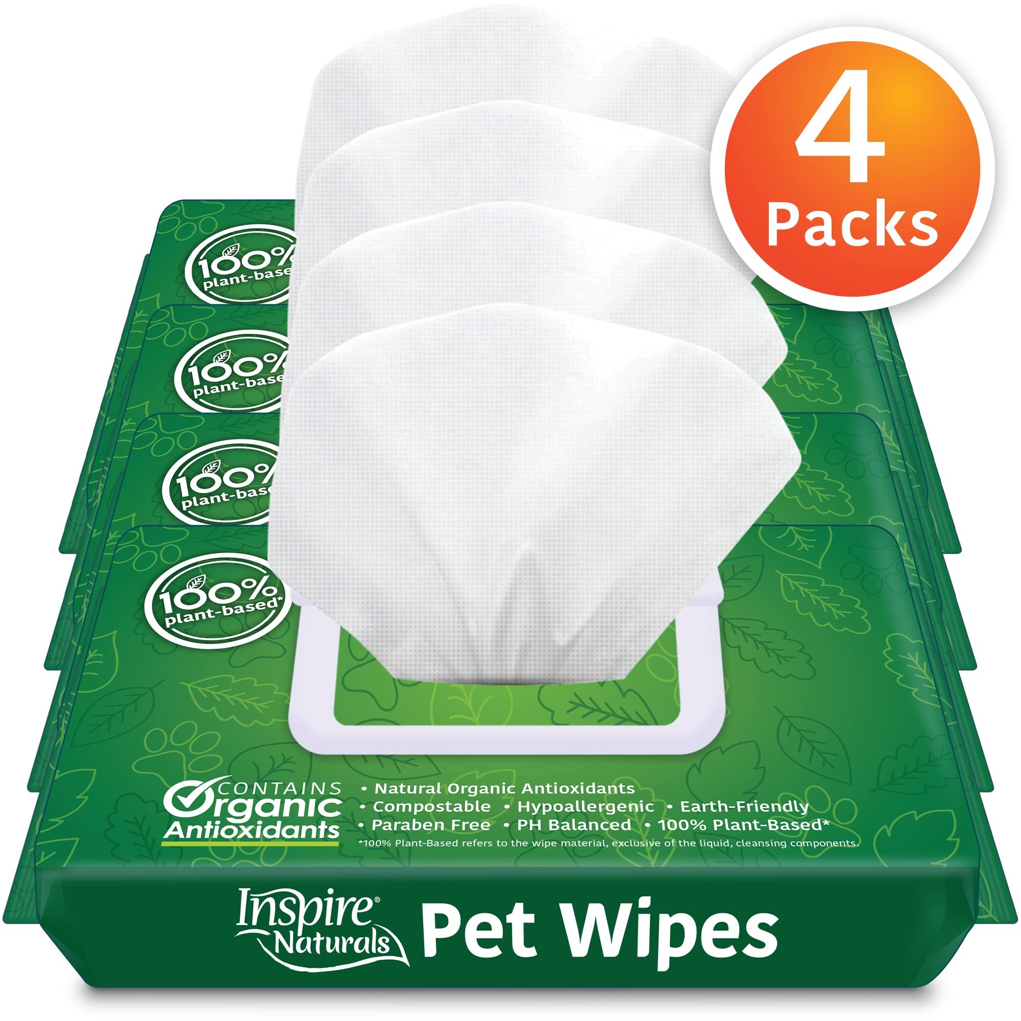 Inspire Naturals pet wipes used on face and ears for gentle cleansing.