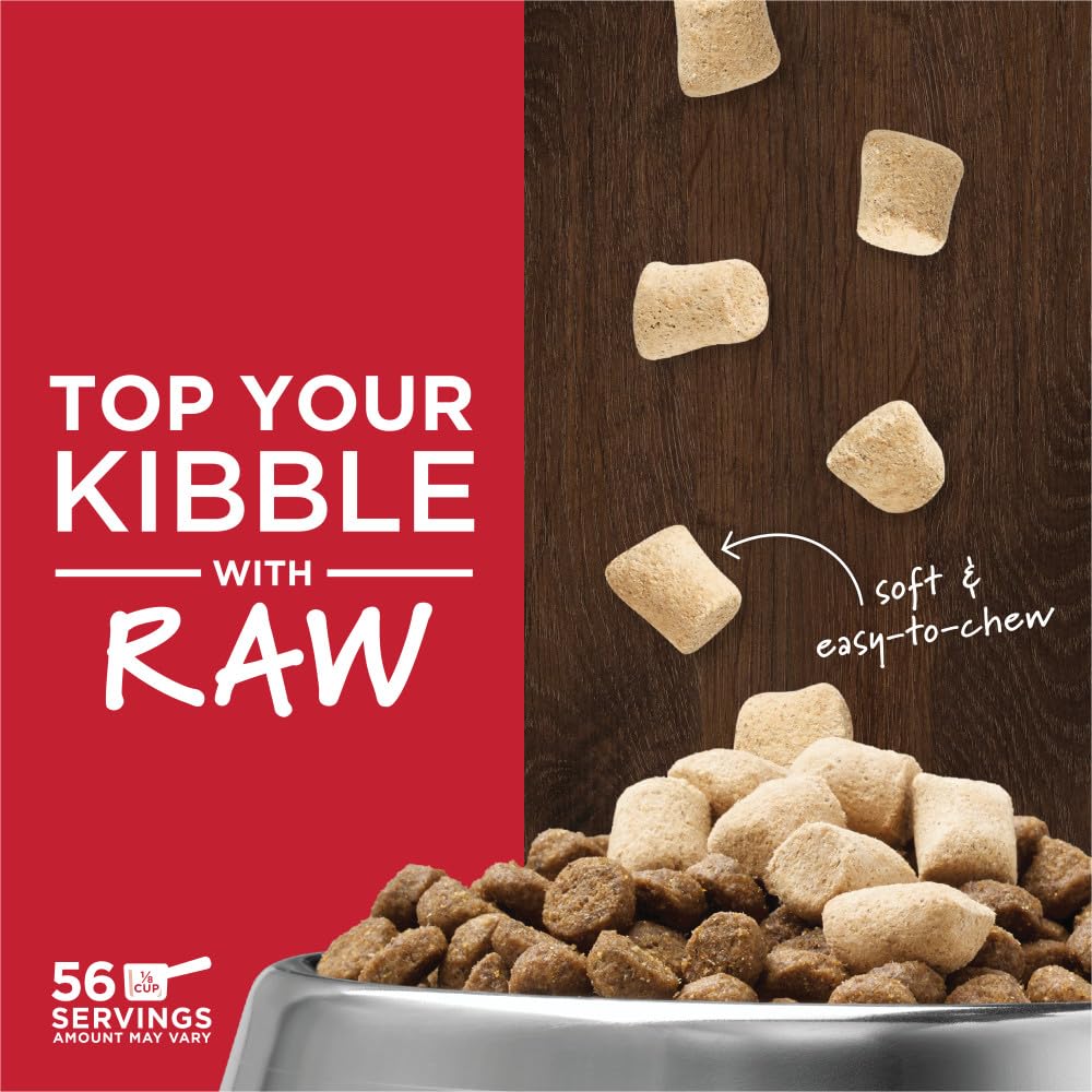 Instinct Raw Boost Mixers pour-over kibble demonstrates meal enhancement and flavor boost