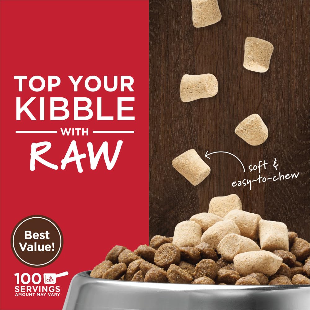 Instinct Raw Boost Mixers raw pieces close-up highlighting freeze-dried nutrition.