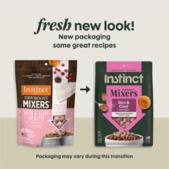 Instinct Raw Boost Mixers bowl over kibble for enhanced flavor and texture.