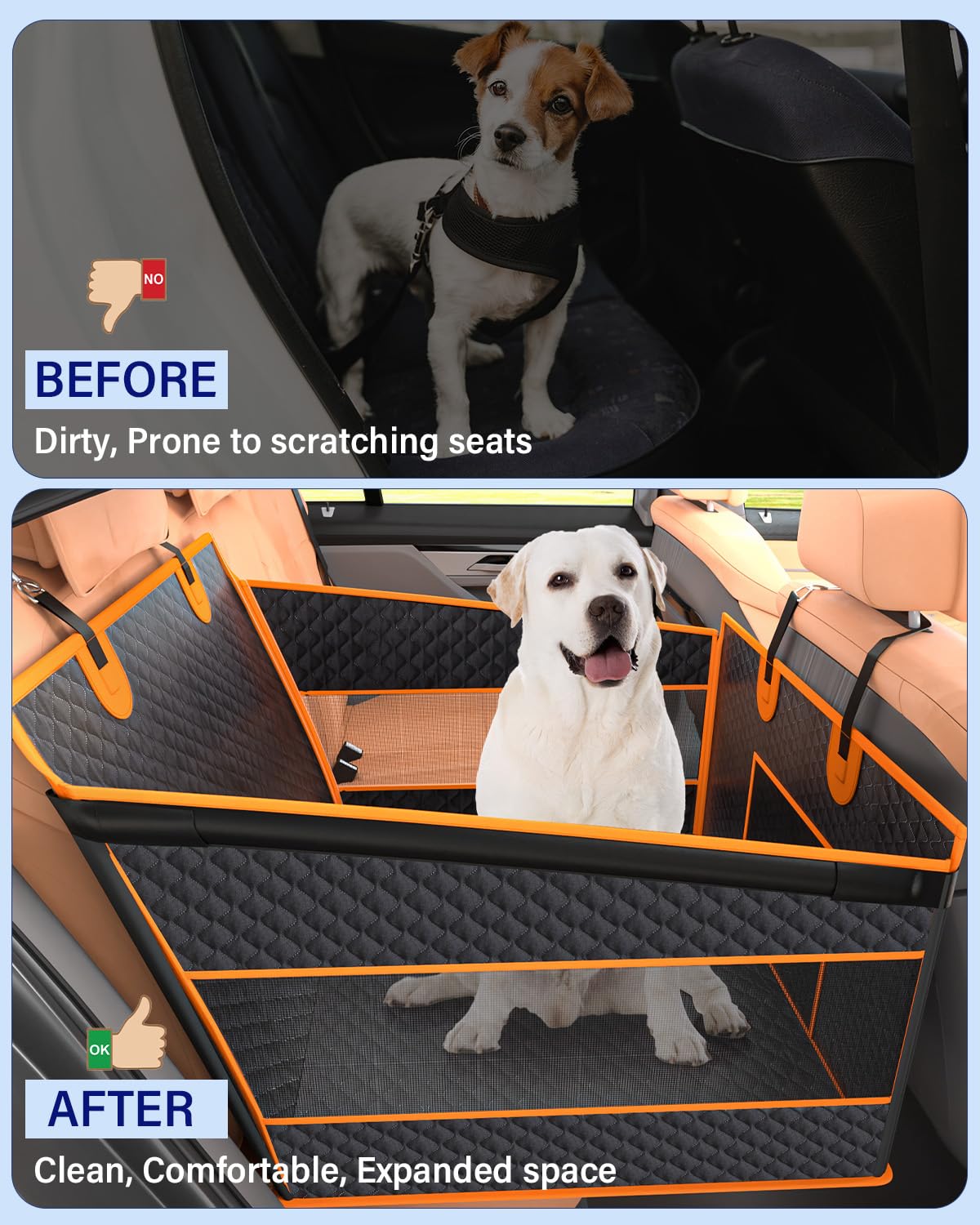 Instraella Dog Car Seat demonstrates flexible installation left, right, or middle rear seat