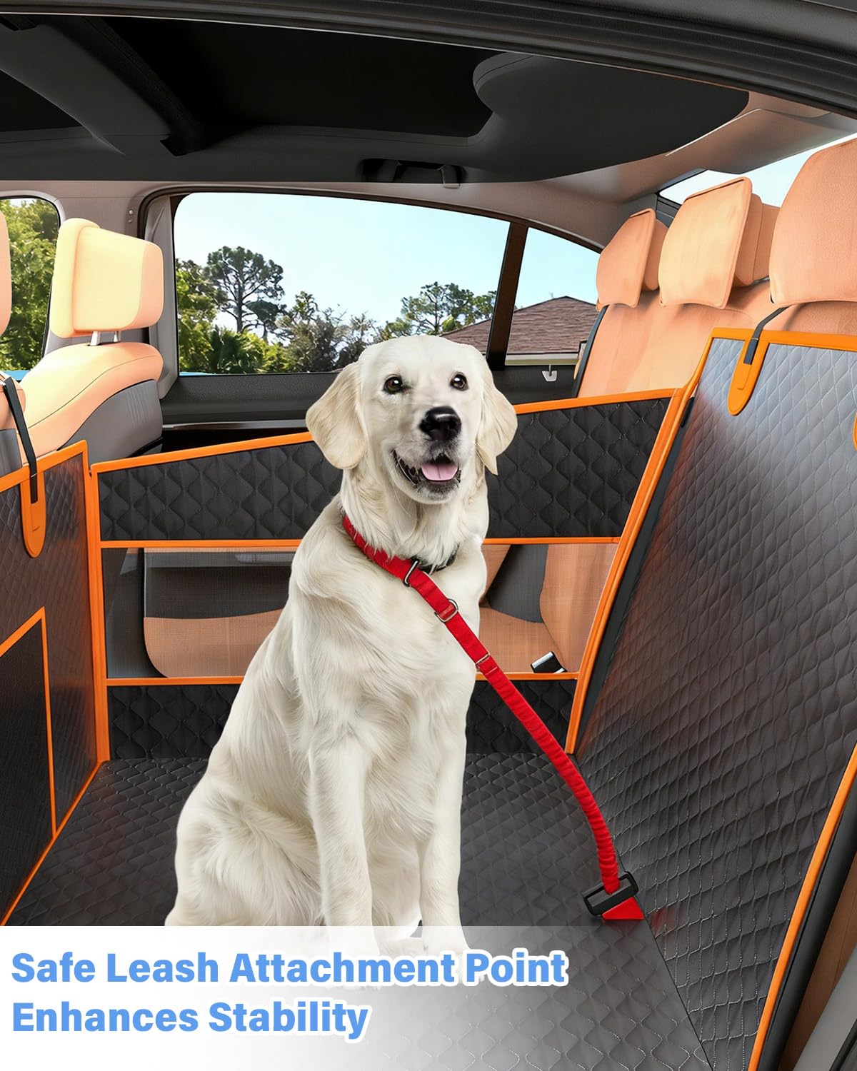 Instraella Dog Car Seat with non-slip base stabilizes during bumpy rides