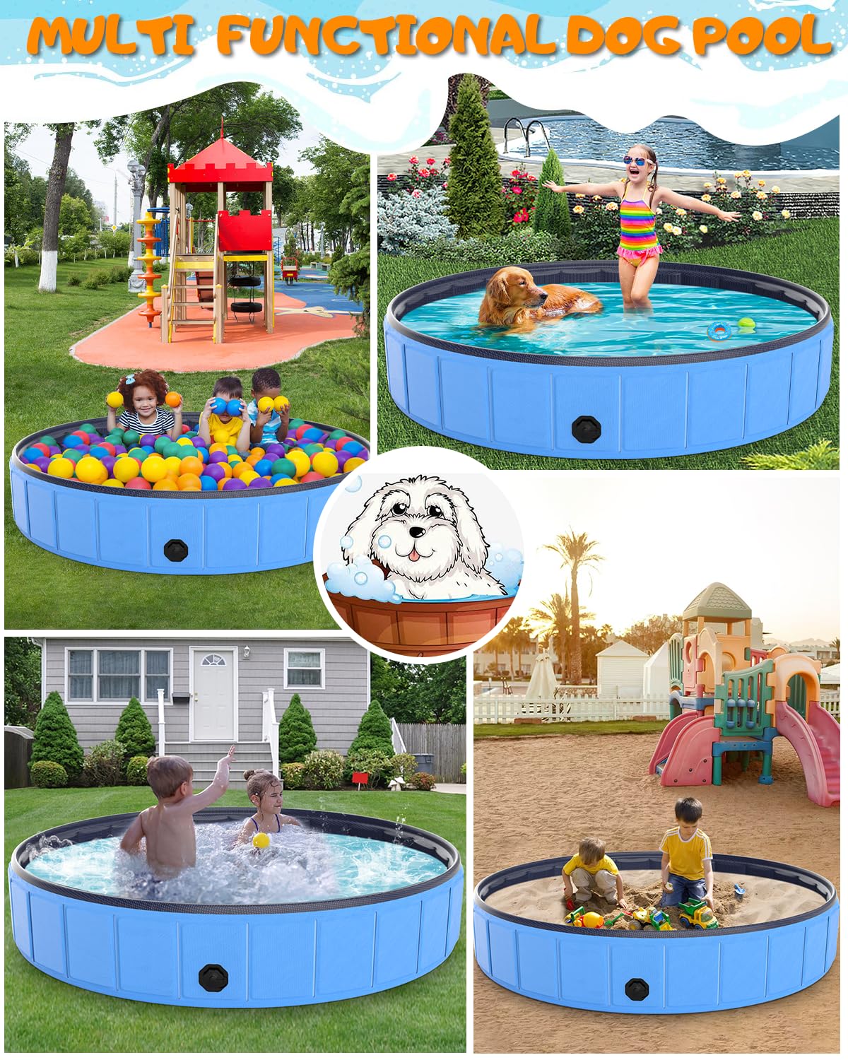 Instraella dog pool collapsible folding structure for easy storage