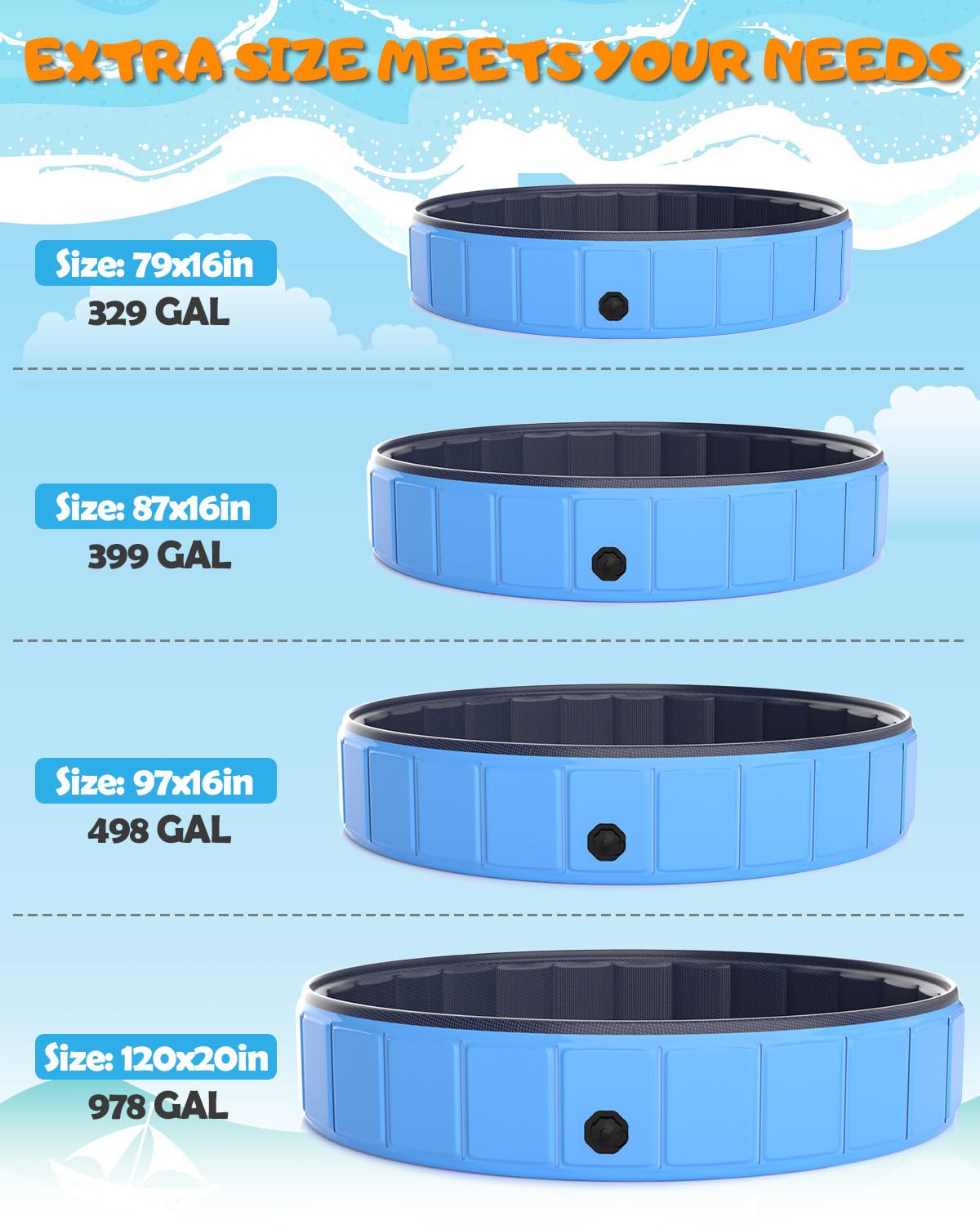 Instraella reinforced baffle design keeps pool stable during big splashes.