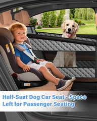 Back seat extender design adds 40 percent more space for dog lounging