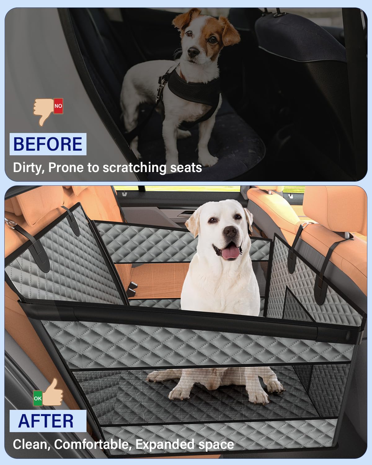 Leash compatible safety slot adds extra security during car trips