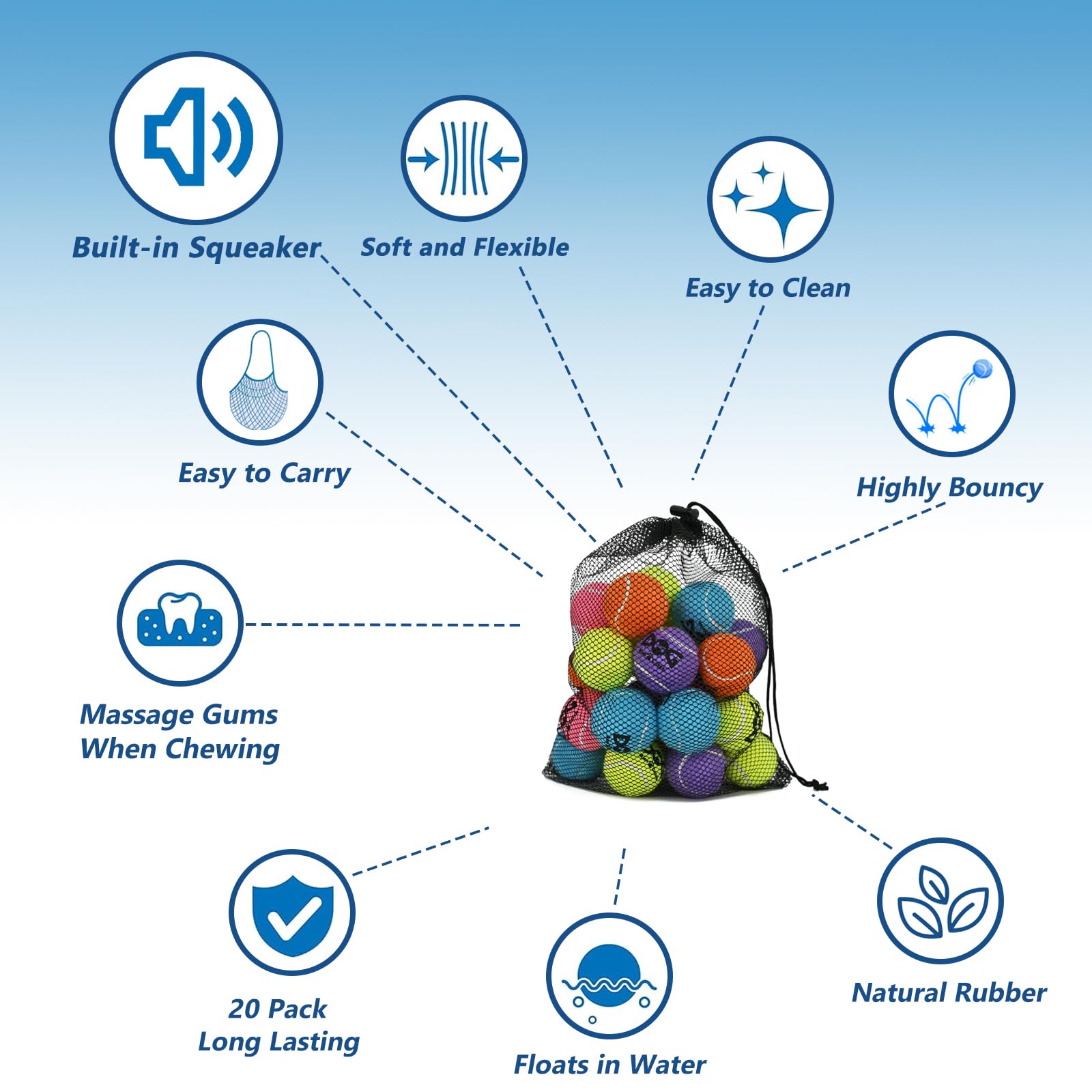 INSUM mesh bag packaging keeps balls organized and portable.