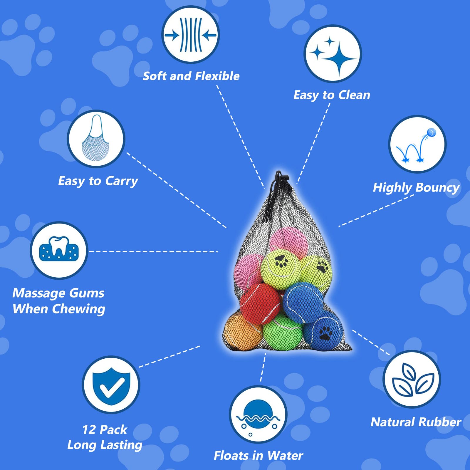INSUM multi-color dog ball pack – four color mix for visibility during fetch.