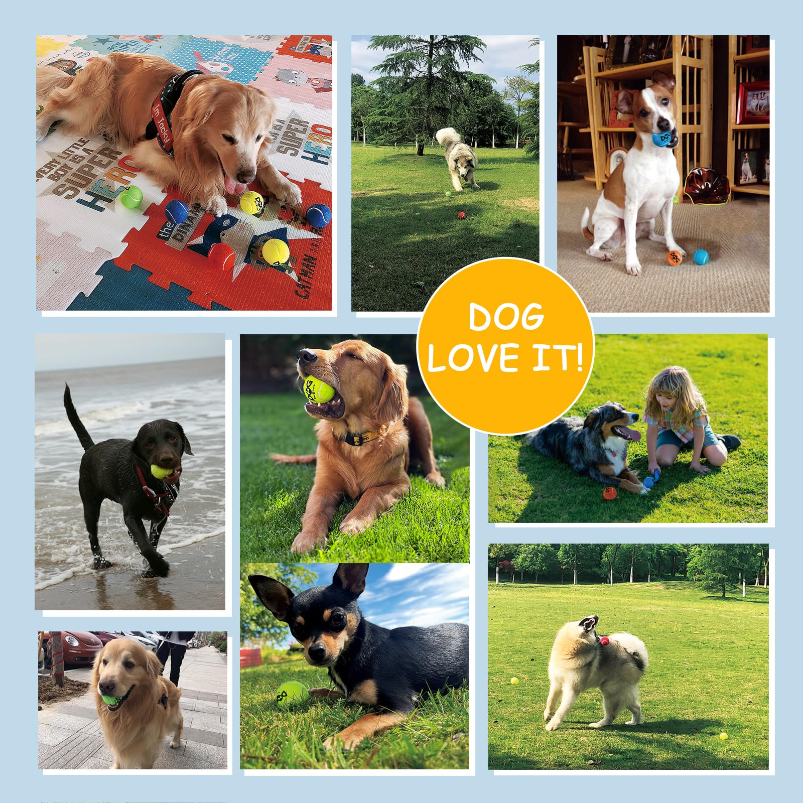 INSUM squeaky tennis ball—size-medium-large fits a wide range of dog sizes.