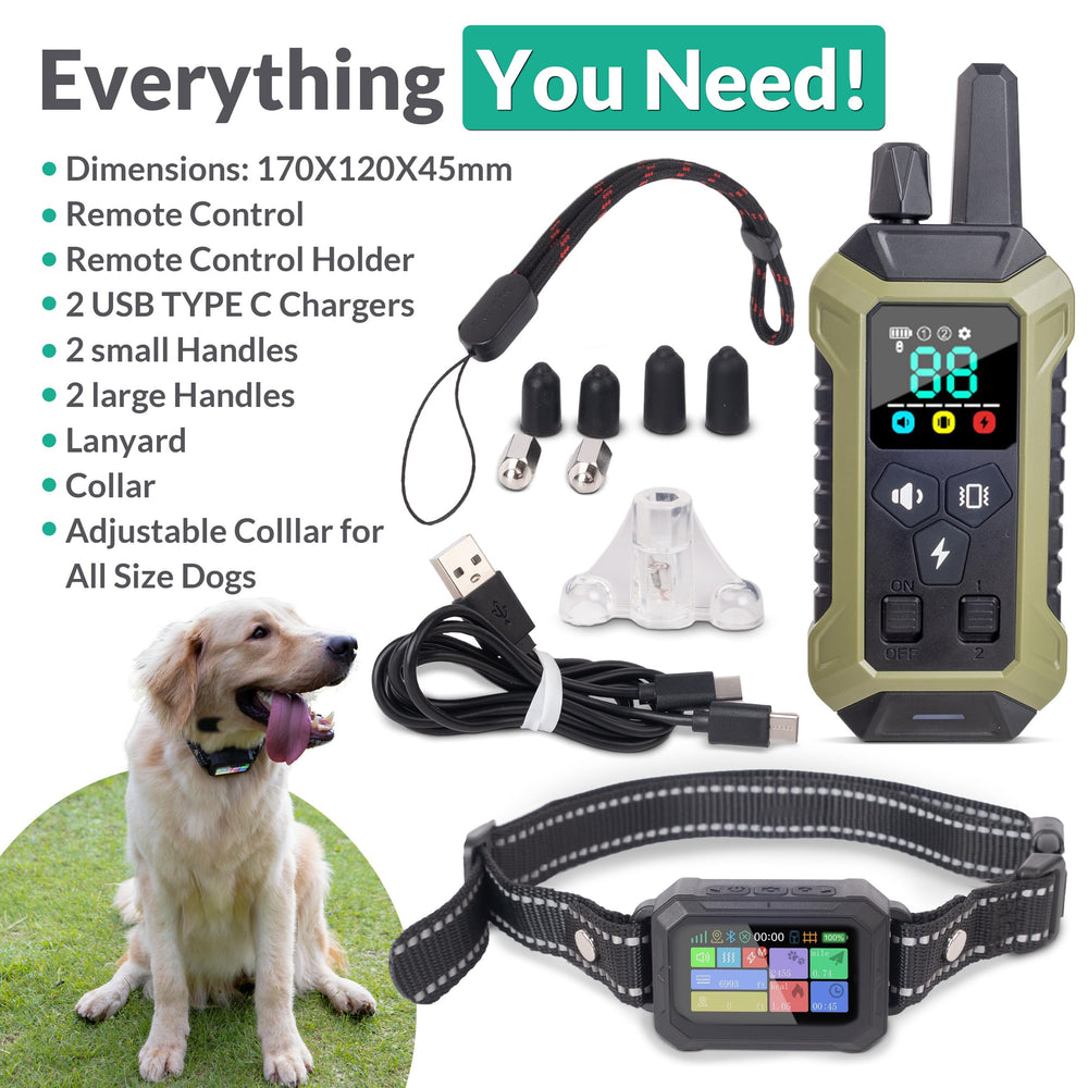 INTELIPAWS waterproof collar with reflective band suited for all-weather night walks.
