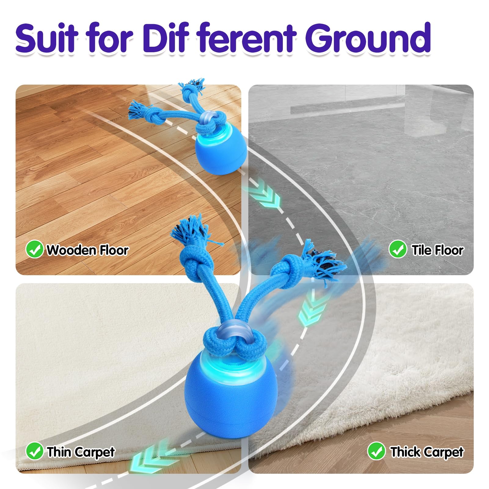 Interactive dog ball USB recharge simplifies power, reducing battery changes.