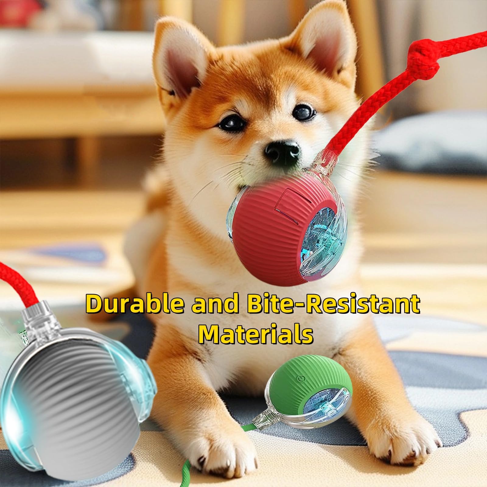 Easy to clean after energetic sessions with the Interactive Dog Cat Toy Ball.