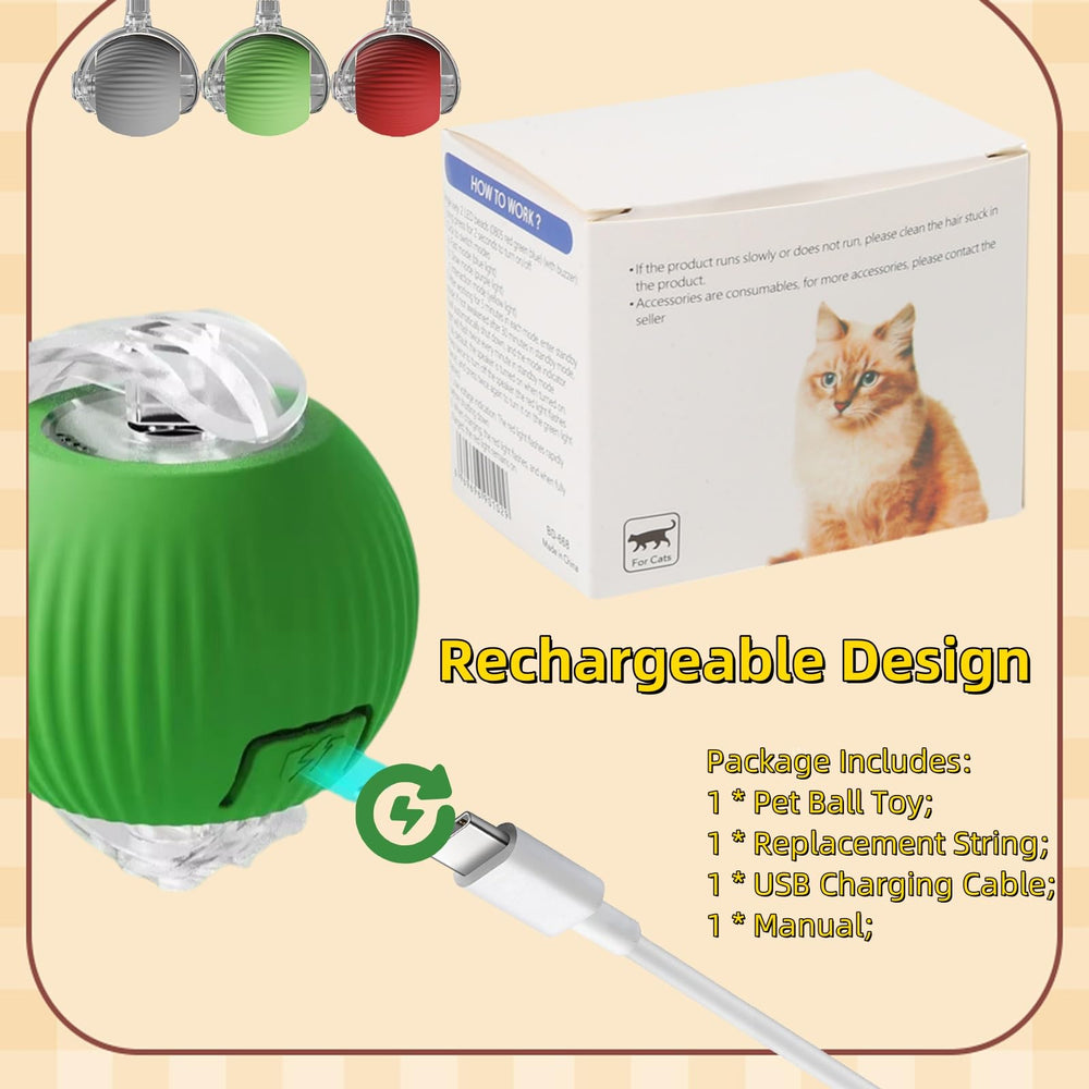 Grey color matches homes while inviting spontaneous play with the Interactive Dog Cat Toy Ball.