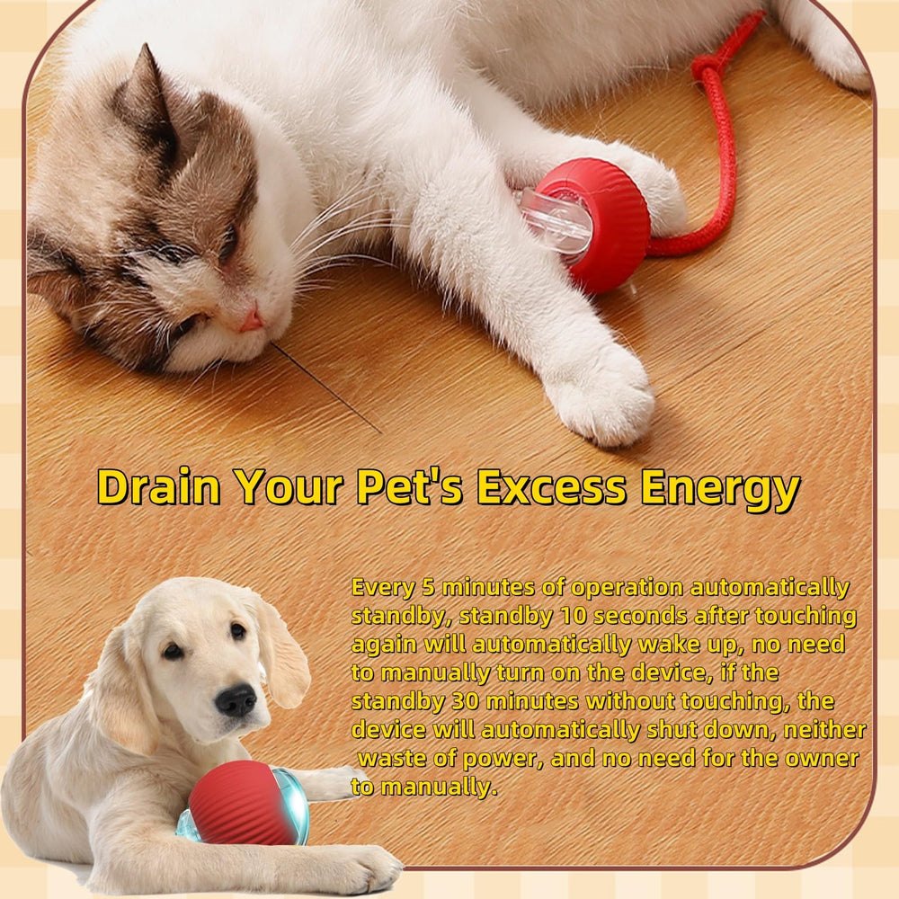 Interactive Dog Cat Toy Ball uses safe, bite-resistant materials for durable play.