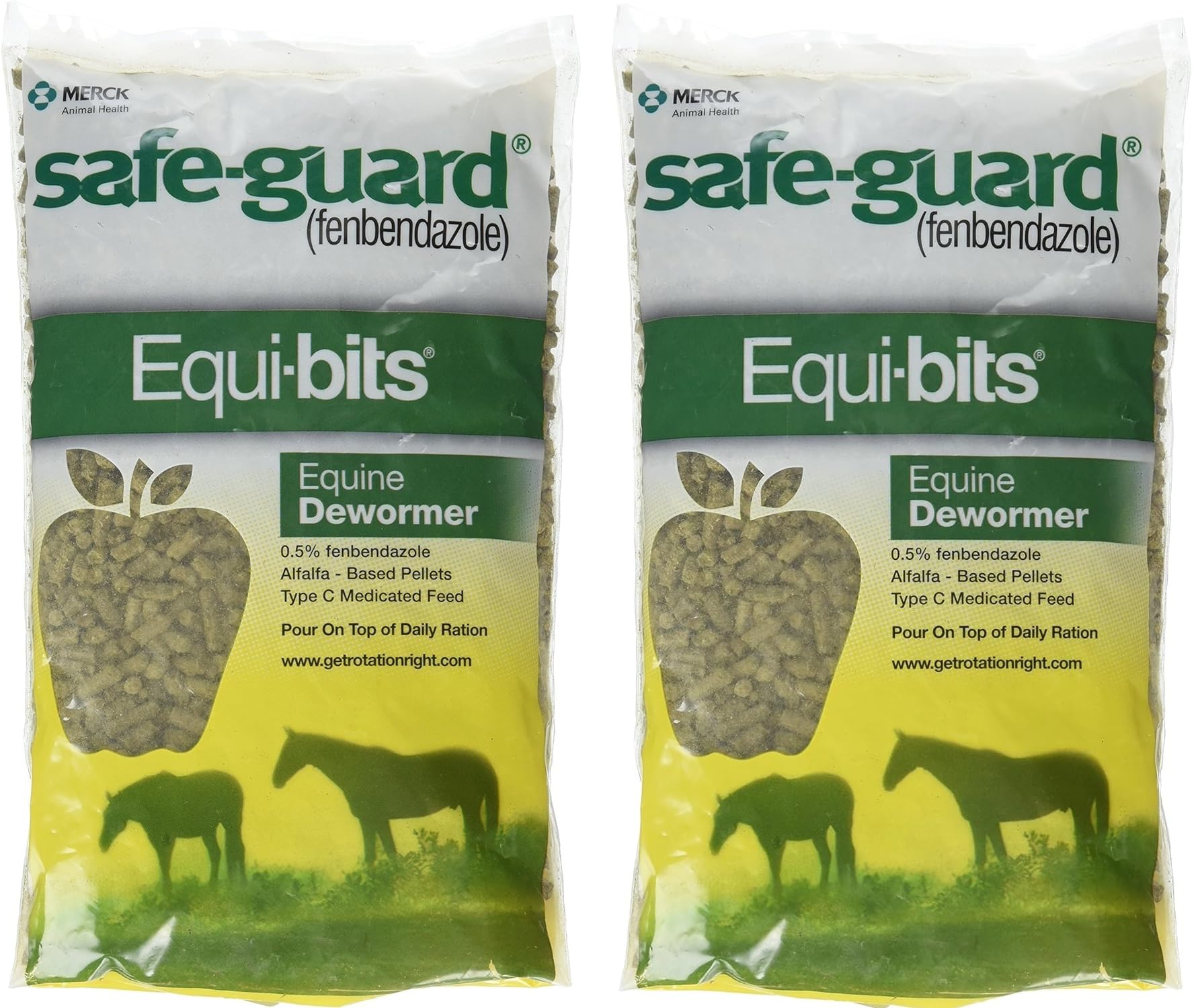 Intervet Safeguard dewormer pellets for horse meal streamline feeding and routine deworming